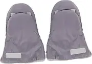 [FRCOLOR] 1 Pair Warm Fleece Stroller Gloves Grey Pushchair Gloves for Cold Winter Weather present for Family and Friends Keeps Hands Cozy and Protected
