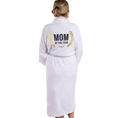 Luxe Plush White Women Bathrobes Belt One Size Mom Of The Year See Description