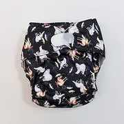 Monarch Ultimate Wipeable Cloth Nappy with Hook and Loop Closure, Disco Bears