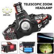 90000lm LED Rechargeable Zoomable Headlamp Head Torch Light Headlight Outdoor AU