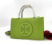 AUTH NWT Tory Burch Women’s Ella Logo Bio Mini Tote Crossbody Bag In Wheatgrass