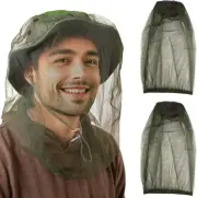 2 PACK Mosquito Repellent Mesh Head Net, Face Netting Mask for Bugs, Gnats, No