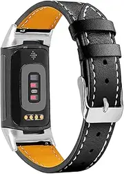Compatible with Fitbit Charge 5 Leather Bands for Women Men, Feminine Leather Replacement Watch Band Straps Wristbands Bracelet Accessory for Fitbit Charge 5 GPS Tracker