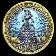 Empowering Witch Challenge Coin – 1.57-inch Motivational Metal Coin with Inspiring Quote & Witch Design, Perfect for Gifting and Personal Reflection ﻿ ﻿