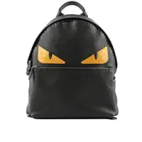 在飛比找PChome24h購物優惠-FENDI Bag Bugs 鱷魚皮怪獸眼睛牛皮後背包_展示