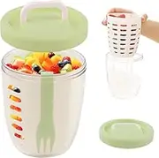 Picnic Party Fruit Salad Storage Cup with Lids and Fork,20 Oz Fruit Storage Containers for Fridge,Keep Fruits,Berry,Salad Fresh longer