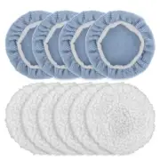 Pack Of 10 Car Buffing Pads Lambskin Microfiber Cover for Polishing & Cleaning