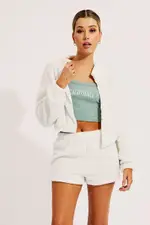 White Loungewear Teddy Shorts - Size 14, Women's Shorts