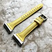 Yellow Color Slim Elegant Soft Leather Band Strap for Fitbit Ionic Smart Watch