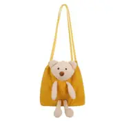 Autumn Bear Doll Shoulder Clutch Kids Girls Top-handle Tote Bag Plush Handbags Fashion Exquisite Shopping Bag