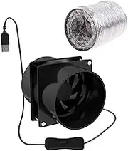 Solder Fume Extractor, USB Solder Smoke Absorber Remover Tool, Adjustable Speed Absorber DIY Working Air Filter Fan Duct Pipe and Ventilation Tubing for Soldering Station(Fan plus 1m pipe)