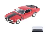 DIECAST CAR & DISPLAY CASE 1970 FORD MUSTANG RED WELLY 22088 1/24 DIECAST CAR