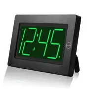 Alarm Clock, Wall Clock, Digital Clock, 3" LED Black Case-green Led Digit