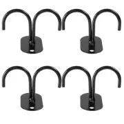 4 Pcs Coffee Mug Stemware Cup Hook Wall Mounted Clothes Rack Black Hooks