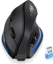 Ergonomic Mouse, Wireless Bluetooth Vertical Mouse Upgraded Quiet Design Adjust