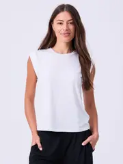 Modal Cap Sleeve Tee - White