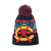 NHL Woolly Hat Chicago Blackhawks Mammoth Zephyr Bobble Hat Bobble Winter Hat