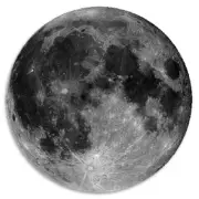 Moon - Circle Sticker Decal 3 Inch - Outer Space Rock Solar System Planets