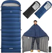 down Sleeping Bag, Recycled 650FP 0 Degree 40 Degree 4 Season Summer & Winter Co