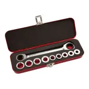 Sidchrome 10 pcs Metric Ratchet Ring Socket Ratchet Spann 8-19mmer Set SCMT21350