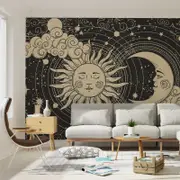 [Namly Design] Wall Paper - Sun and Moon Vintage Design