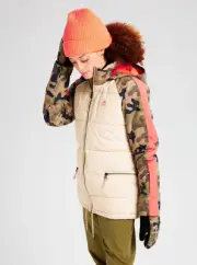 Burton Keelan Jacket 2022 Womens in Creme Brulee Martini Olive Terra Camo -