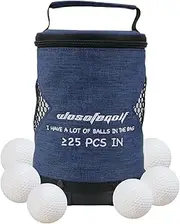 Golf Ball Bag Pouch,Large Capacity Cylinder Golf Ball Bag with Zipper - Lightweight Golf Sack, Multifunctional Portable Easy Access Storage Pouches for Secure Transport