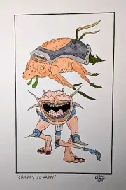Original Drawing Art Surrealism Comic