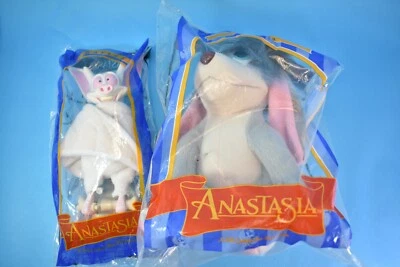 1990's Burger King Happy Meal toys Anastasia Pooka & Bartok SEALED Plush