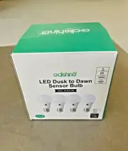 Dusk to Dawn Sensor Light Bulbs Outdoor, Auto On-Off Light Bulbs 5000K 4 Pack