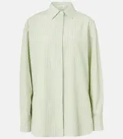 [The Row] The Row Vanda striped cotton shirt AU 10 green