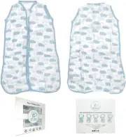 TADO MUSLIN 100% Organic Cotton Baby Sleep Sack Bag Size S 28" 3-6M Rhinoceros