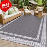 Extra Large Outdoor Rug 150x245cm, Reversible, Waterproof for RV, Patio, Camping