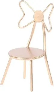 ifundom Miniature Chair Model 1:12 Dollhouse Decor Metal Back Mini Furniture for Bedroom
