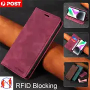 For iPhone 15 14 11 13 12 Pro Max7 8 Plus Case Wallet RFID Blocking Flip Cover