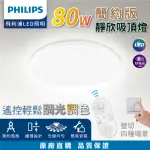 【PHILIPS 飛利浦】80W簡約版 靜欣 LED調光調色吸頂燈 第二代新版 ★5年保固 取代悅歆(7-12坪 遙控 壁切)