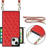 Cross body Lanyard Cover for iPhone 13 Mini Case - Red