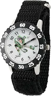[Disney] Toy Story Kids' Bezel Stainless Steel Time Teacher Analog Nylon Strap Watch, Black, NO SIZE, Children's Watches