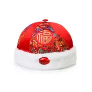 Unisex Baby Retro Chinese Style Brimless Hat Beanie Skull Cap New Year Warm