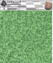 Dollhouse Flooring 6 mil Peel Stick Vinyl 12"x12" - Interlocking Green Tile 020