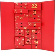 2025 24 Days Advent Calendar Cosmetics, Makeup, Perfume Packaging Box, Christmas Gifts (Red)