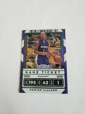 2020 Panini Contenders Draft Picks Green Explosion Game Ticket Damian Lillard