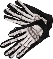 [LIFKOME] 1 Pair Skeleton Gloves Scary Cosplay Accessory Black Fingerless Gothic Gloves for Men