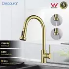 Decaura Kitchen Mixer Tap 2-Mode Swivel Spout Pull Out Sink Faucet Brushed Gold