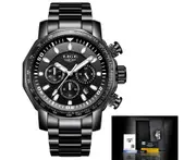 LIGE Top Brand Luxury Mens Watches Full Steel Watch Male Military Sport Waterproof Watch Men Quartz Clock Relogio Masculino - All black