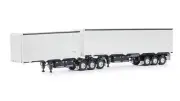 1:50 Eziliner B-Double Trailer Set -- White/Black -- Drake Truck ZT09215