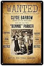 Anjoes Wanted Bonnie & Clyde Motiv 2 Metal Custom Metal Sign 8X12in-Bar Cafe Restaurant Home Decor