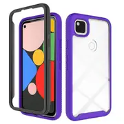 For Google Pixel 4a Starry Sky Solid Color Series Shockproof PC + TPU Protective Case, Purple