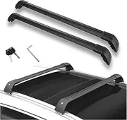 2PCS Compatible for MG HS 2025 Crossbars Cross Bars Roof Rail Rack Lockable Aluminum Alloy(Black)