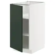 METOD base cabinet with shelves, white/Havstorp deep green, 40x60x80 cm